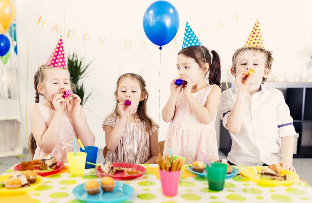 children-colored-caps-party